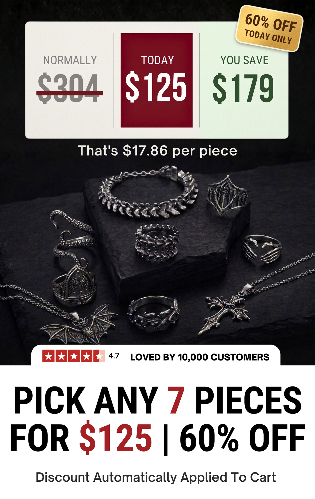 7 for $85 jewelry bundle